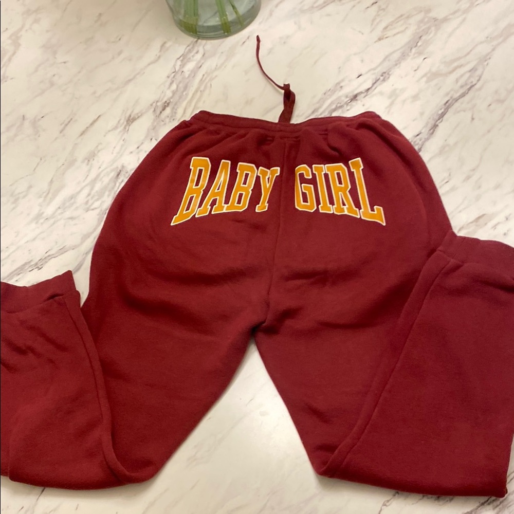 Baby Girl Maroon Sweatpants